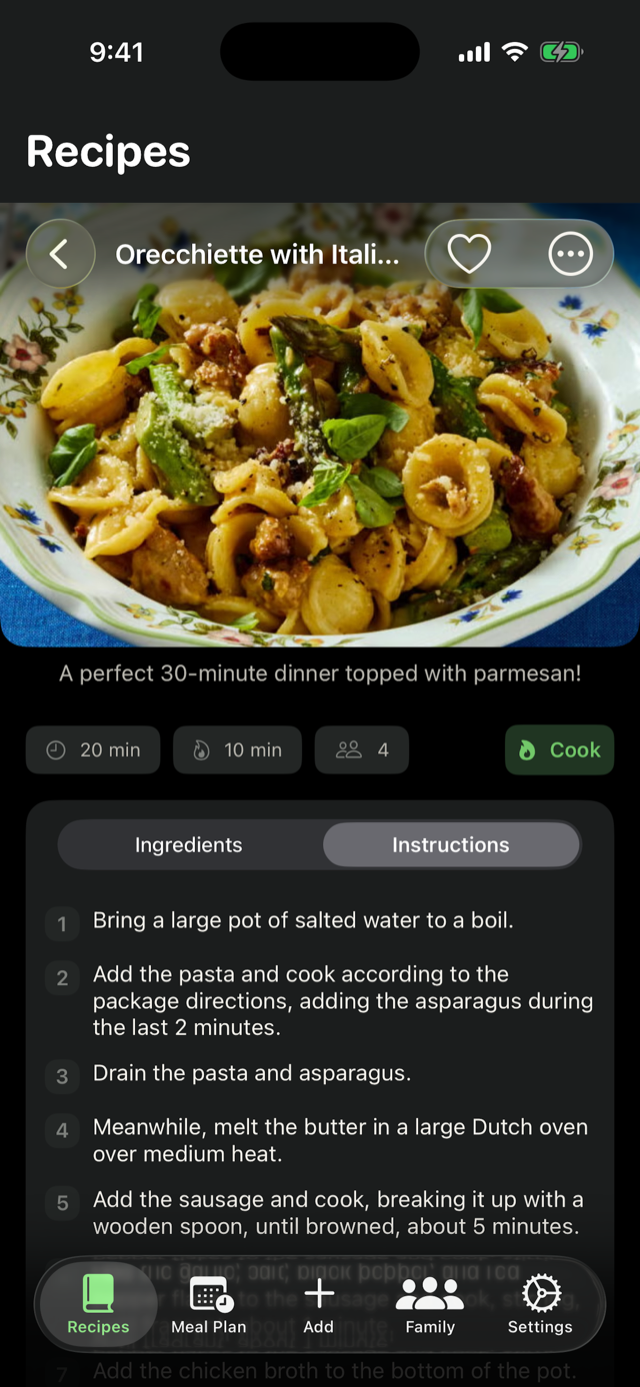 An open recipe in Boxtro Kitchen